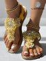 Rhinestone Floral Comfy Sole Beach Thong Sandals