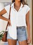 Casual Cotton Loose Shirt Collar Blouse