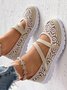 Breathable Hollow out Lace Panched Casual Slip-on Sneakers
