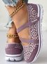 Breathable Hollow out Lace Panched Casual Slip-on Sneakers