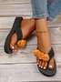 Floral Applique Beach Flip-Flops