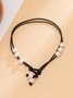 Casual Pearl Beaded Leather Multi-layered Anklet Vacation Vintage Women's Jewelry