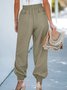 Pocket Stitching Plain Casual Loose Sweatpants & Joggers