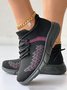 Breathable Contrast Lace-up Decor Sneakers