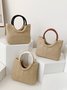 Casual Large Capacity Portable Straw Bag Women's