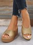 Holiday Braided Peep Toe Wedges