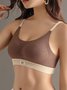 Contrasting Text Letters Seamless Removable Cotton Cups Sports Bra
