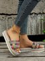 Color Block Espadrille Platform Slide Sandals