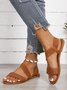 Vintage Braided Strap Elastic Slip On Sandals