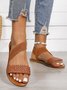 Vintage Braided Strap Elastic Slip On Sandals