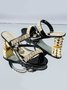Fashion Party Rhinestone Strip Block Heel Sandals