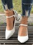 Women's Pointed-Toe Ankle-Strap Spool Heel Shoes