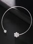 Elegant Diamond Floral Necklace Choker Holiday Party Wedding Women Jewelry
