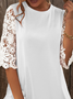 Crew Neck Lace Lace Casual Shirt