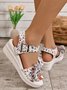 Floral Bow Wedge Holiday Sandals