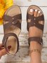 Vintage Cross Strap Wedge Sandals