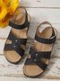 Vintage Cross Strap Wedge Sandals
