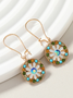 Vacation Ethnic Pattern Diamond Earrings Casual Vintage Women's Jewelry