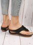 Vintage Floral Applique Wedge Heel Massage Slide Sandals