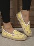 Women Breathable Broken Hole Canvas Espadrille Flats