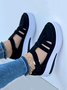 Hollow out Braided Hook and Loop Sports Sandals