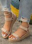 Women's Linen Wedge Heel Espadrille Sandals