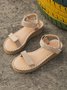 Women's Linen Wedge Heel Espadrille Sandals