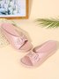 Vintage Hollow Buckle Design Wedge Slippers