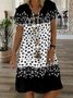 Disty Floral Casual V Neck Loose Dress