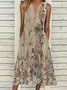 Floral Buckle Casual Vacation Loose Dress