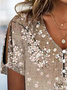 Plus Size V Neck Casual Loose T-Shirt