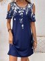Loose Cut-Outs Casual Crew Neck Dress