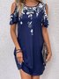 Loose Cut-Outs Casual Crew Neck Dress