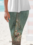 Casual Floral Pattern Regular Fit Leggings