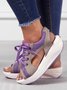 Breathable Color Block Split Joint Platform Sandals