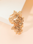Vintage Floral Diamond Open Ring Ethnic Casual Party Women's Jewelry