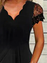 Plus Size V Neck Casual Loose Floral Dress