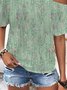 Abstract Casual One Shoulder Loose Shirt
