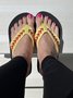 Softball Embroidered Beach Flip-Flops