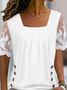 Mesh Casual Buttoned Plain Shirt