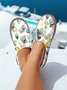 Casual Green Leaf Printed Comfy Slip On Shoes