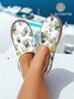 Casual Green Leaf Printed Comfy Slip On Shoes