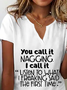 Casual Notched Funny Letters Shirt