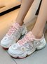 Iridescent Floral mesh Casual Chunky Trainers