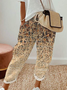 Ethnic Printed Lace-up Pockets Casual Pants