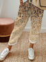Ethnic Printed Lace-up Pockets Casual Pants