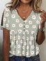 Jersey Buckle V Neck Casual Shirt