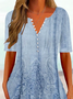Ethnic Casual Loose Notched Shirt