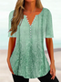 Ethnic Casual Loose Notched Shirt