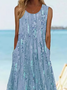 Floral Vacation Loose Dress With No